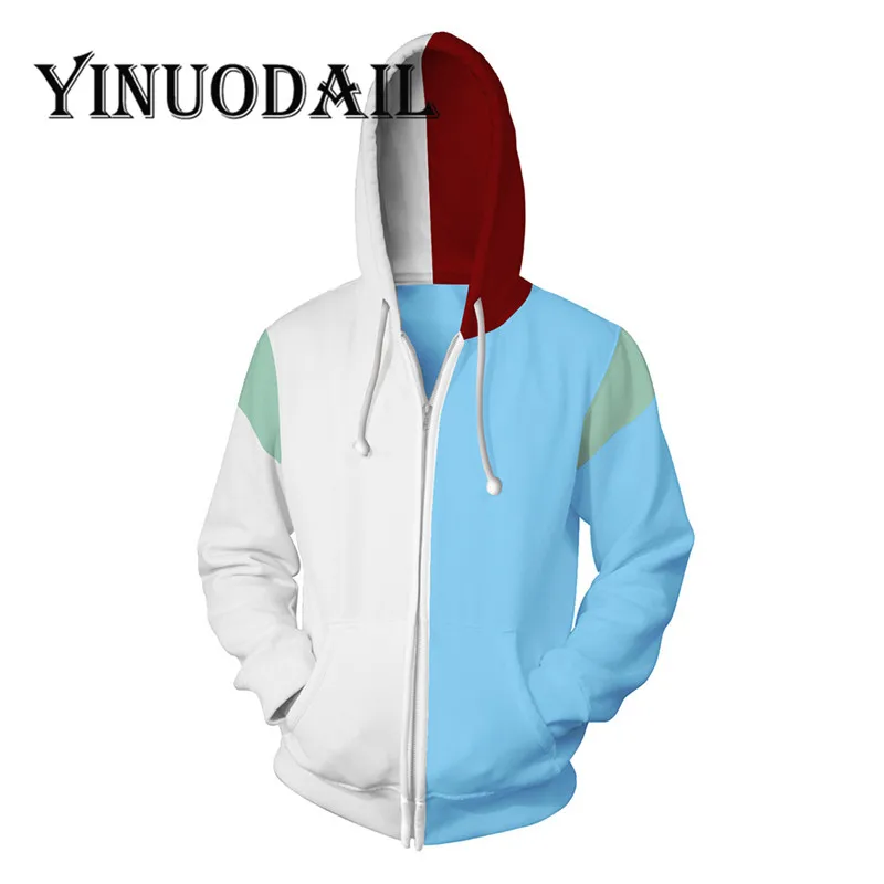 

Fans Made My Hero Academia Hoodies - Shoto Todoroki Boku No Hero Academia Zip Up Cosplay Costumes