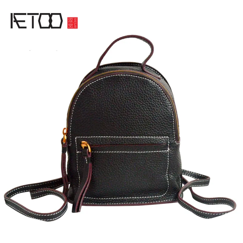 

AETOO The first layer of leather shoulder bag leather 2017 new Korean version of the wild retro shoulder portable mini