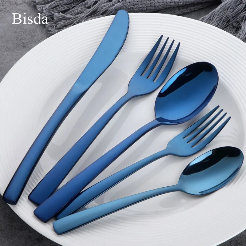 Buy 20pcs Luxury Blue Cutlery Set Stainless Steel