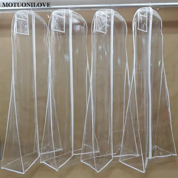 

100 Pieces A LOT 180cm Transparent For Dress Dust Cover Waterproof PVC Clothing Garment Bags Print LOGO