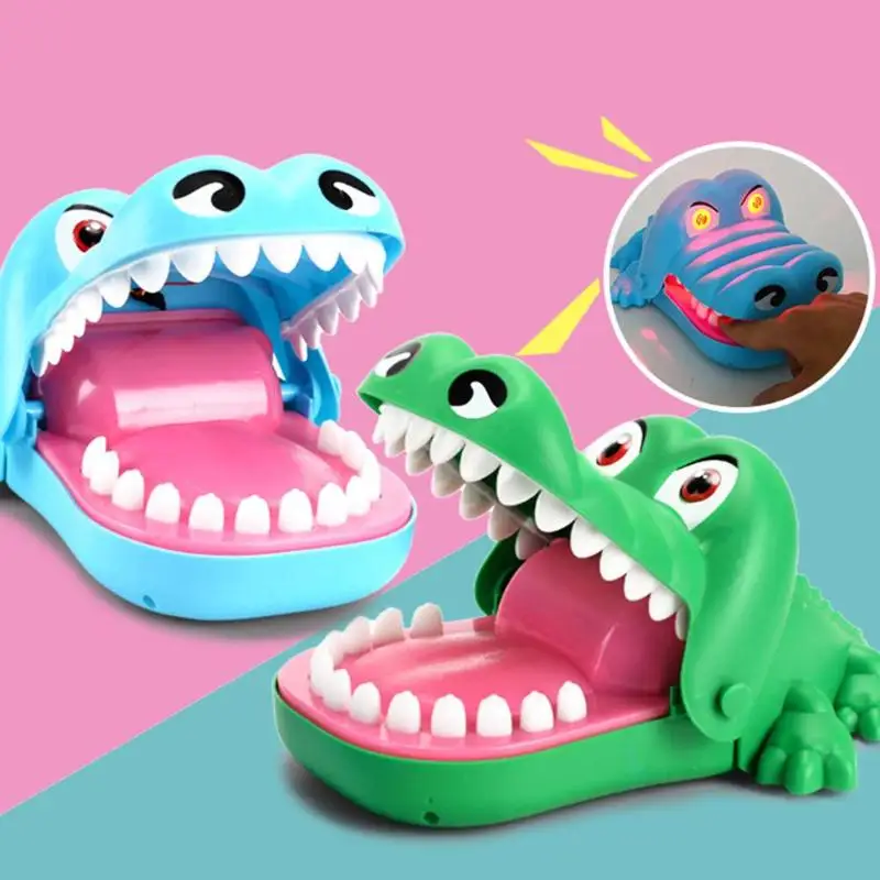 Электрический звуковой свет крокодил кусает за палец игрушка Большой Крокодил тянет зубчатый барьер игры игрушки Детские творческие смешной ловкий игрушки