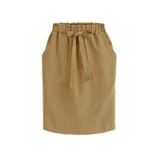 Женская полуюбка Одноцветный с бантом Высокая талия юбка-карандаш для лета QL распродажа