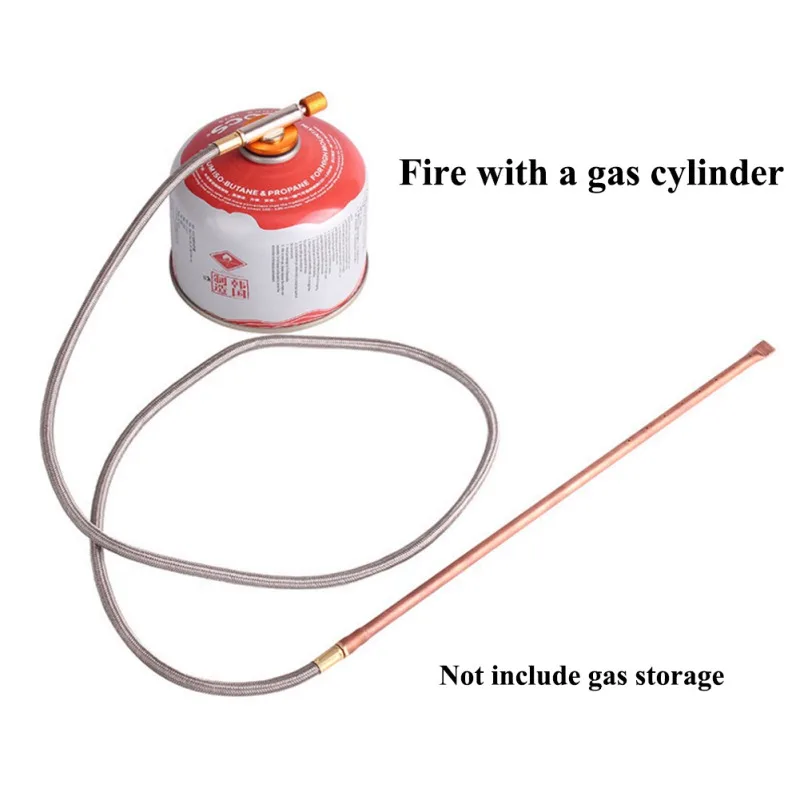 

New Outdoor Camping Picnic Stove Head Flat Gas Tank Copper Long Converter Portable Refill Adapter Camping Equipment