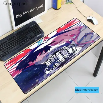 

Congsipad Darling in the franxx zero two Anime 900*400*2mm Large Gaming XL big game Lock Edge mousepad keyboard Desk Mouse mat