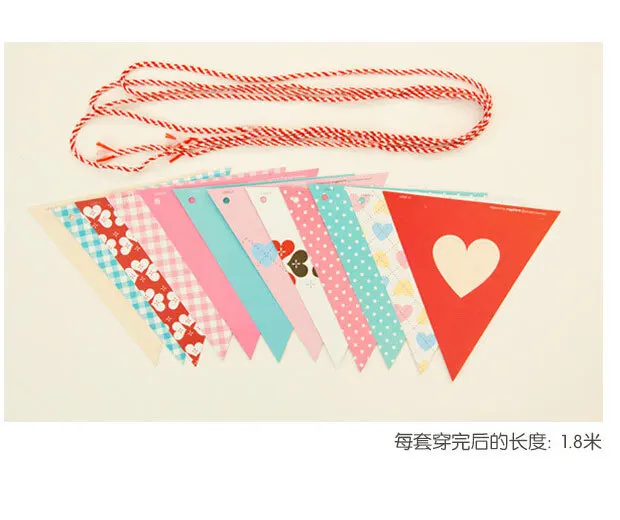 Bentoy корейский милый горошек флаг с точками 12 флагов и 1 нить набор DIY деко гирлянды из флажков бумага искусство