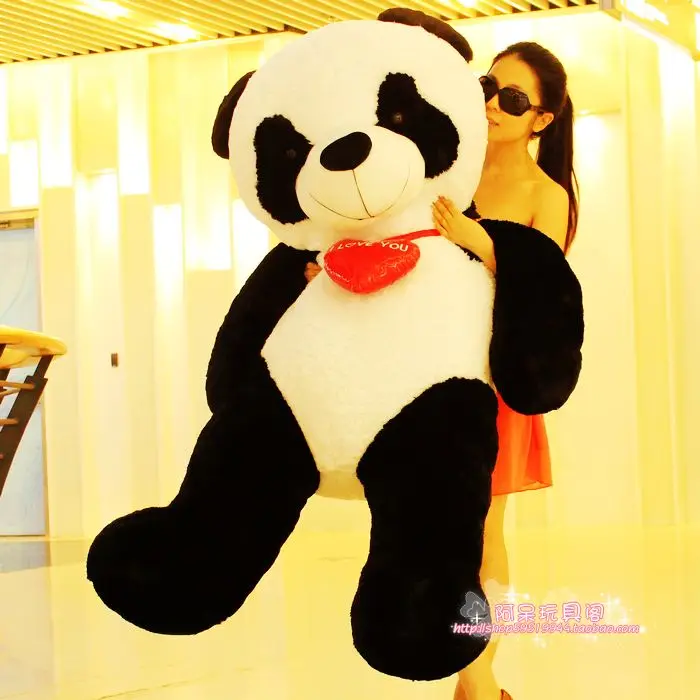 huge Plush panda toy heart panda doll lovely panda doll birthday day gift about 160cm