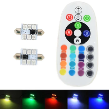

Universal RGB 6 LED Lights Car Interior Dome Reading Light Strobe Led Lamp with Remote Control Colorful Belt Remote Indoor Light