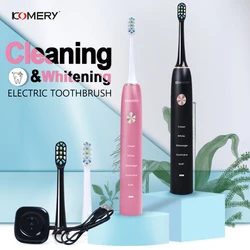 KOMERY Ultrasonic Sonic Electric Toothbrush For Adults Magnetic Charging Waterproof IPX7 50,000 r/min 4 Pcs DuPont Replacement KOMERY Ultrasonic Sonic Electric Toothbrush For Adults Magnetic Charging Waterproof IPX7 50,000 r/min 4 Pcs DuPont Replacement