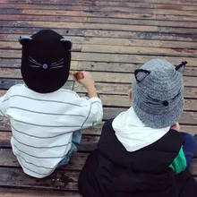 1 шт. Дети Обувь для мальчиков Обувь для девочек кошка вязаная крючком шапочка зимняя теплая шапка Кепки oc31