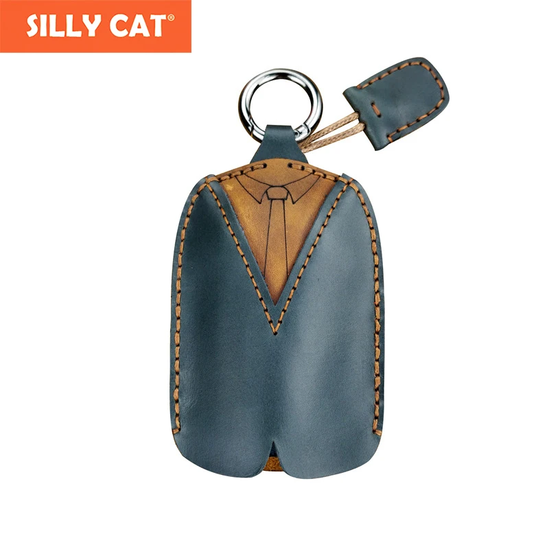 

Car key bag universal small prince creative Car Key Case Cover Genuine Leather Key set handmade first layer leather hand stitch