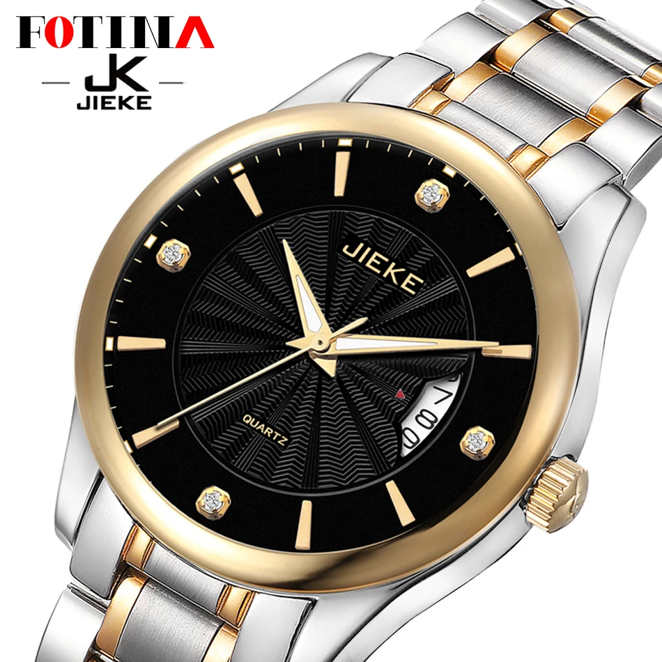 FOTINA Top Brand JK Watch Men Stainless Steel Reloj Luminous Hours Clock Casual Quartz Dress Watch
