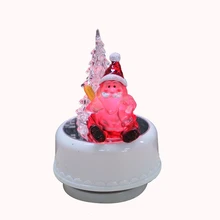 Crystal led tree light up and Music Box with Santa Claus