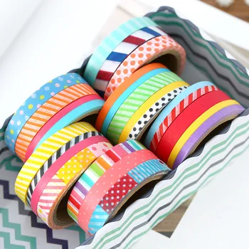 

3 Rolls/pack Washi Tape Vintage Skinny Decorative Adhesive Tape Masking Washi Tape DIY Scrapbooking Sticker Label, 7mm x 5m