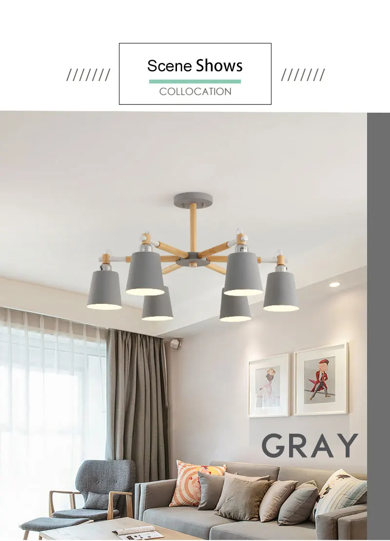 Люстра для гостиной, подвесной современный подвесной потолочный светильник, скандинавский деревянный белый светодиодный подвесной светильник для комнаты
