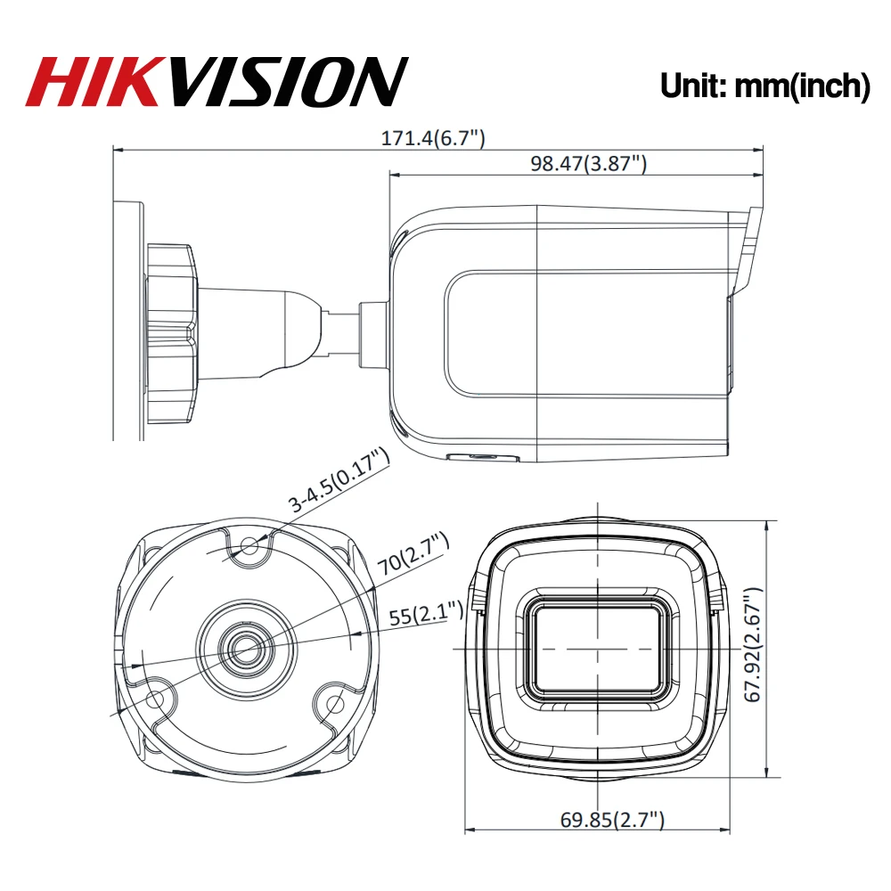 Hikvision оригинальная DS-2CD2085G1-I 8 Мп ИК фиксированная цилиндрическая сетевая камера Darkfighter IR 30 м, до 128 ГБ IP67, IK10 Poe IP камера