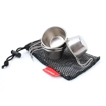 

Outdoor 304 stainless steel mini wine glass 4pcs/set portable picnic camping small water coffee cup 50ml