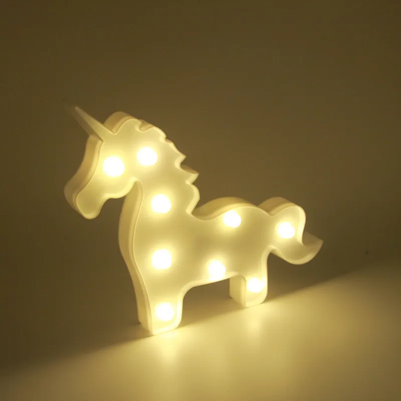 Прекрасный 3D шатер лампы единорог лошадь Светодиодное освещение лампы с дистанционным управлением вечерние Украшения в спальню подарки