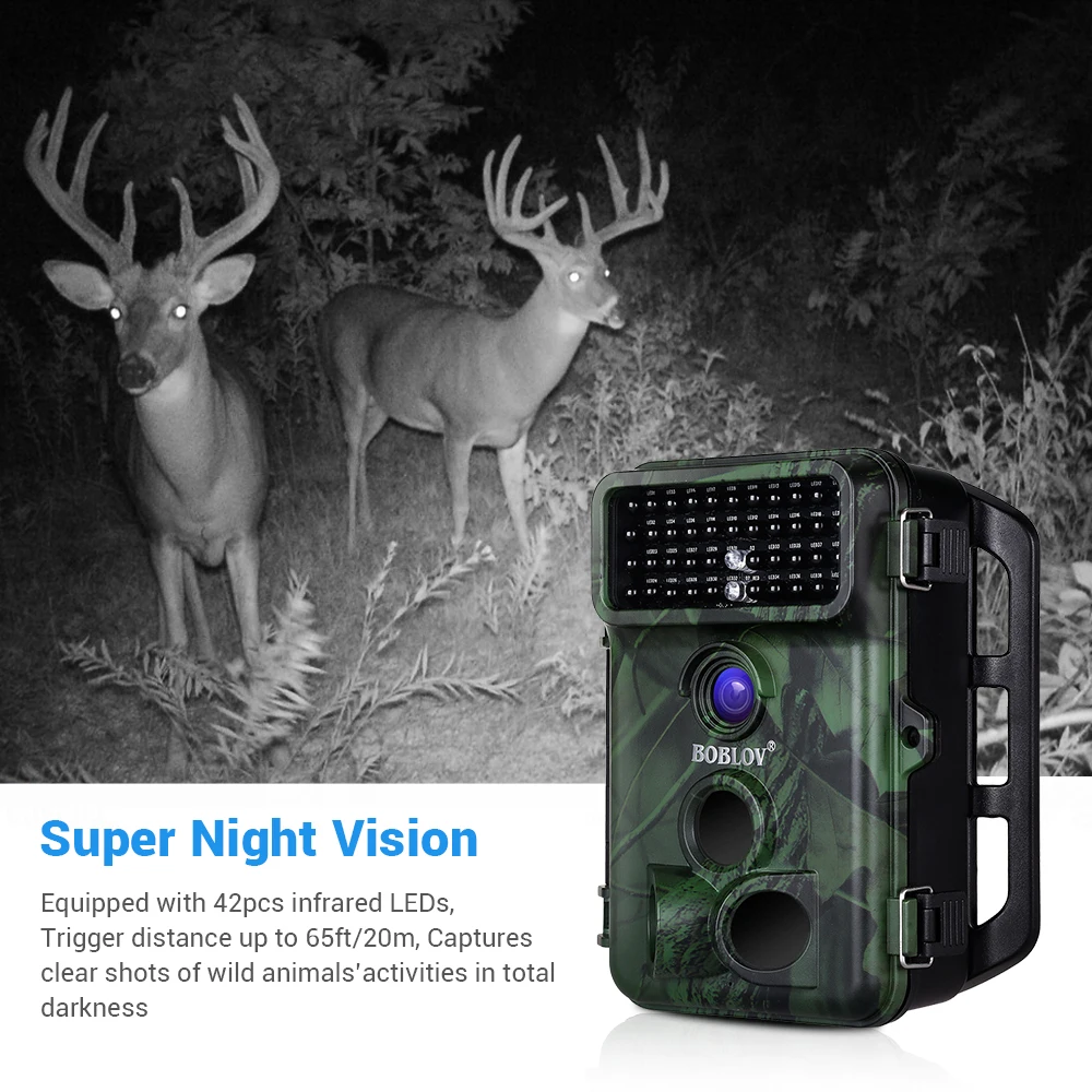 BOBLOV 16MP Trail camera 49 шт. 940nm ИК светодиодный камера для охоты Водонепроницаемая камера для дикой природы ночное видение фото ловушки камера для дикой природы