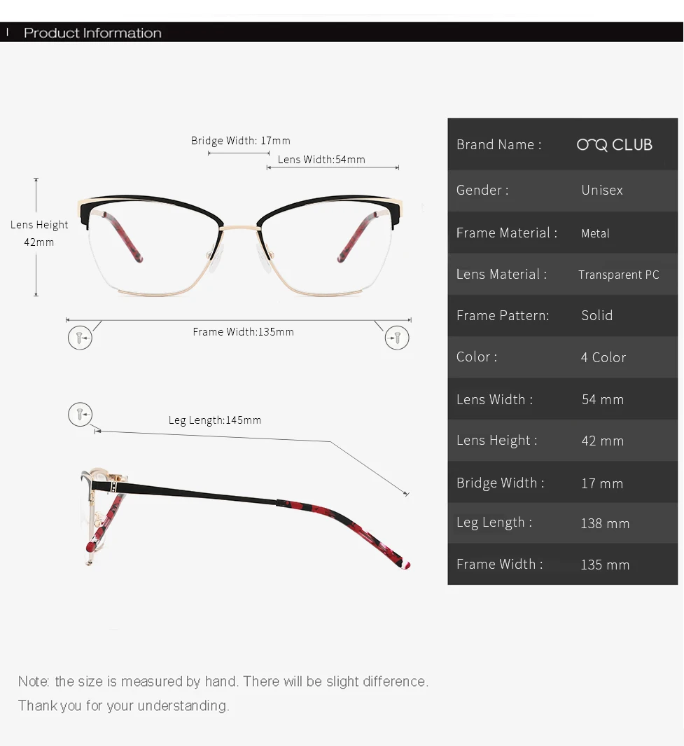 O-Q CLUB, новинка, прозрачные оптические очки по рецепту, 4 цвета, Ретро стиль, Роскошные, сплав, оправа для очков, женские очки, сексуальные очки "Кошка"