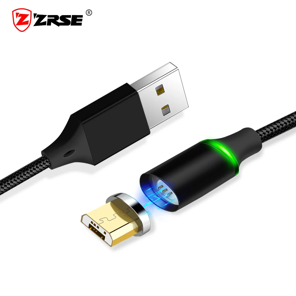 ZRSE Magnetic Cable Micro USB Cable 1M 2A Nylon Mobile