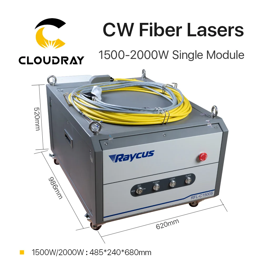 Cloudray Raycus 1500-2000 Вт одиночный модуль CW волоконные лазеры серии 1064nm для резки волокна RFL-C1500S RFL-C2000S