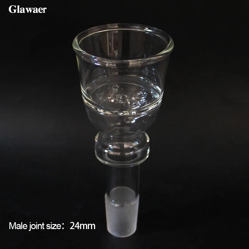 1pcs 19mm female joint glass hookah bowl with oil collector 24mm male joint double layers shisha head
