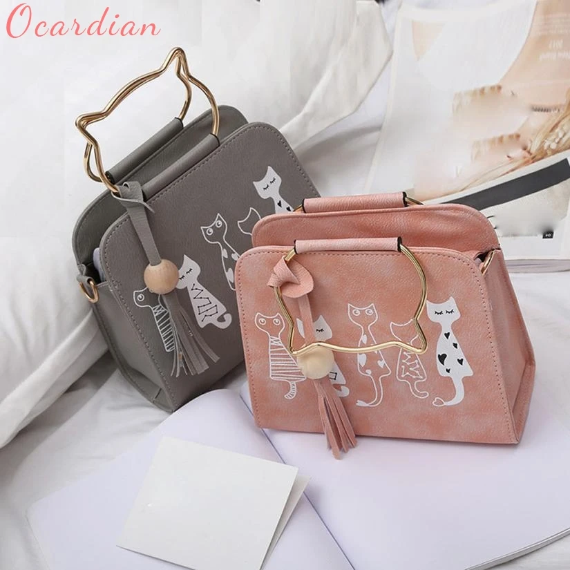 

OCARDIAN Handbag Casual Clutch Bag Female Polyester Tote Shoulder Handbags Animal Messenger Women Cat Rabbit Pattern Crossbody