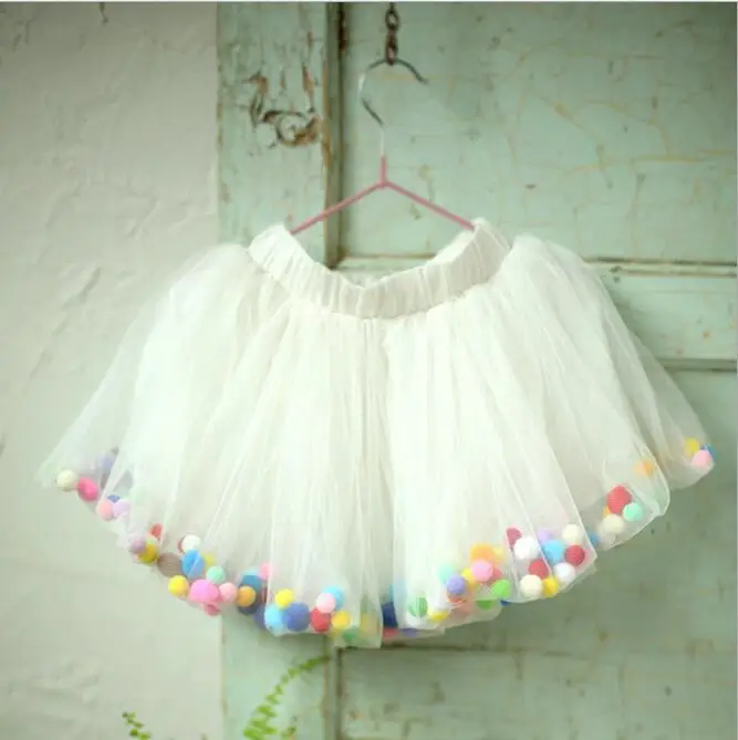 Baby Girls Pom Pom Lace skirts Babies Princess tutu Skirts 2017 Kids