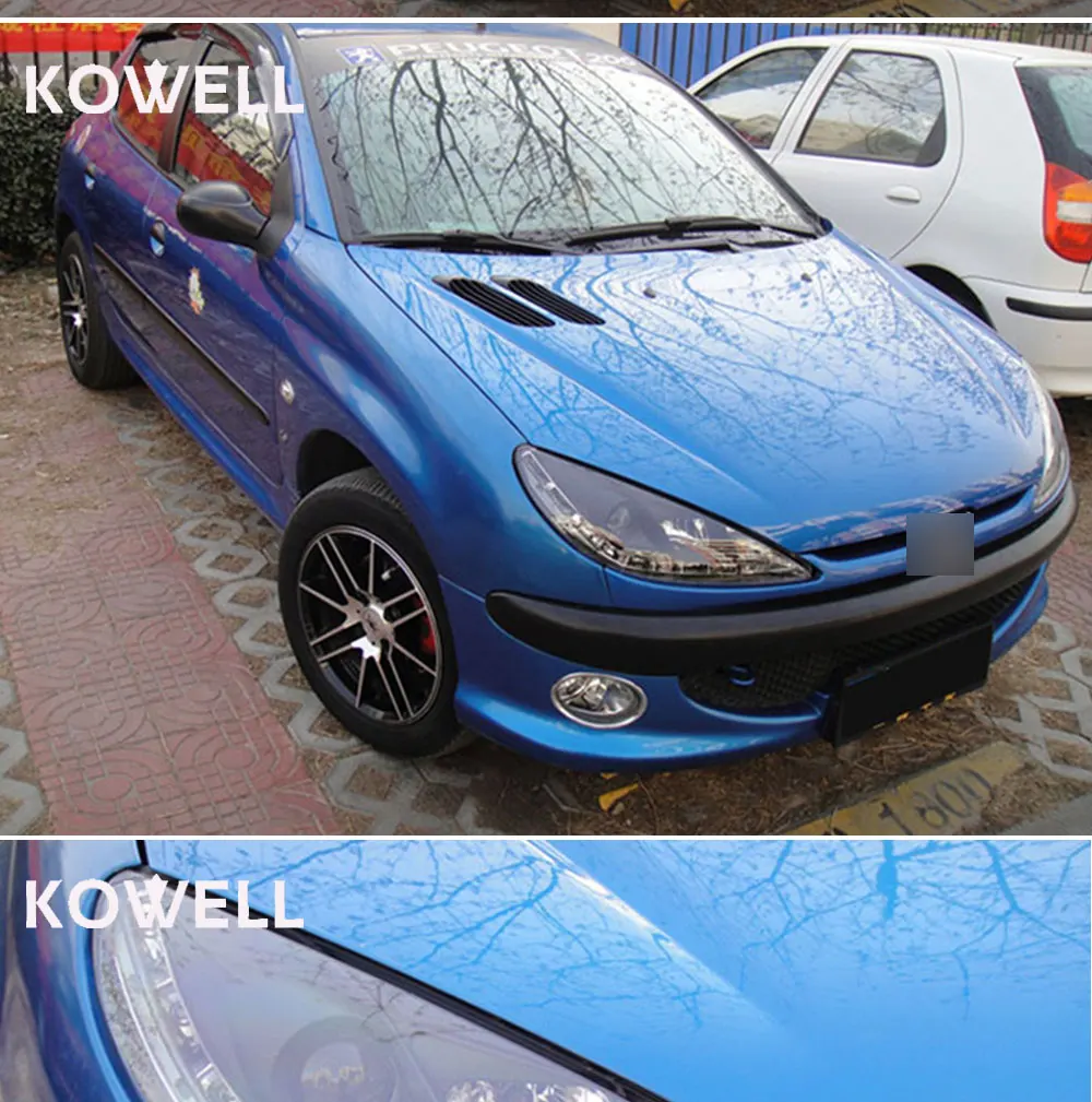 KOWELL автомобильный Стайлинг для peugeot 206 фара 2004-2008 V1 Ангел безопасные для зрения лампы Светодиодные фары фара led drl проектор фара