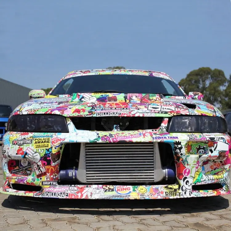 60 &quotx 20&quot JDM свинья мультфильм Граффити покрытие с наклейками на автомобиль