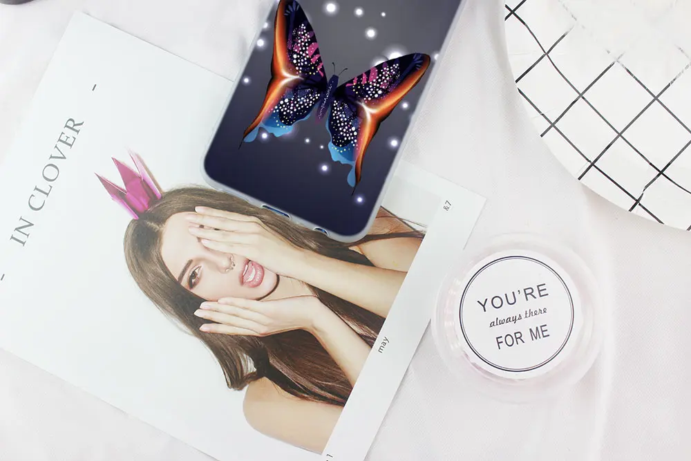 Мягкий силиконовый чехол с синей бабочкой для Huawei Honor 30 20 10 9 Lite 30pro 20pro 30s 10i 9a 8a
