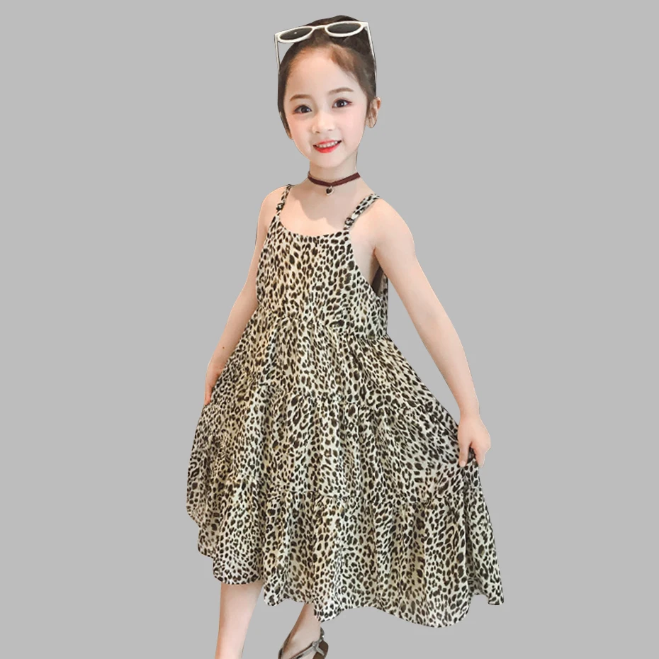 

Dresses For Girls Sleeveless Beach Dresses Girls Leopard Print Girls Dresses Teenage Children'S Costumes For Girls 6 8 10 12