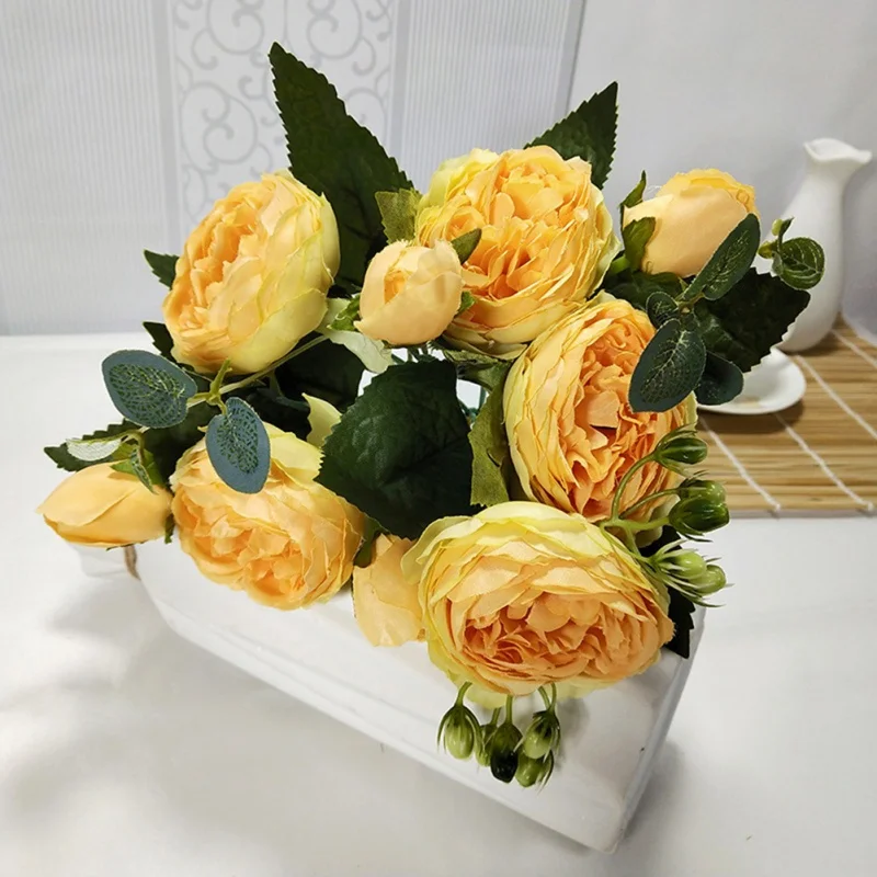 

Artificial Peony Rose Flowers Big Head Cloth Plants Hydrangea Fake Flower Arrangements Wedding Decorations For Mothers Day
