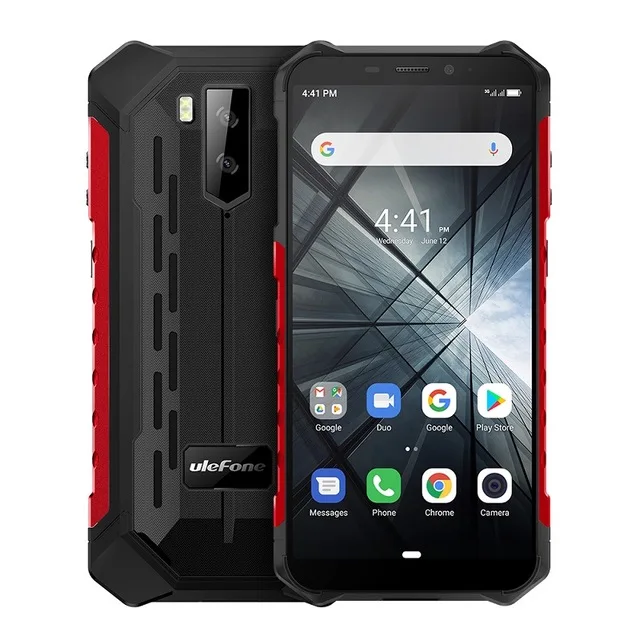 Ulefone Armor X3 прочный телефон Android 9,0 IP68/IP69K водонепроницаемый 2 ГБ 32 ГБ MT6580 5,5 дюймов HD+ 8MP 5000 мАч face ID 3g смартфон - Цвет: Красный