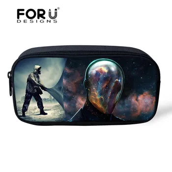 

FORUDESIGNS Small Women Make Up Bags Portable Cosmetics Bags Designer Galaxy Print School Kids Pencil Bag Mini Children Pen Case