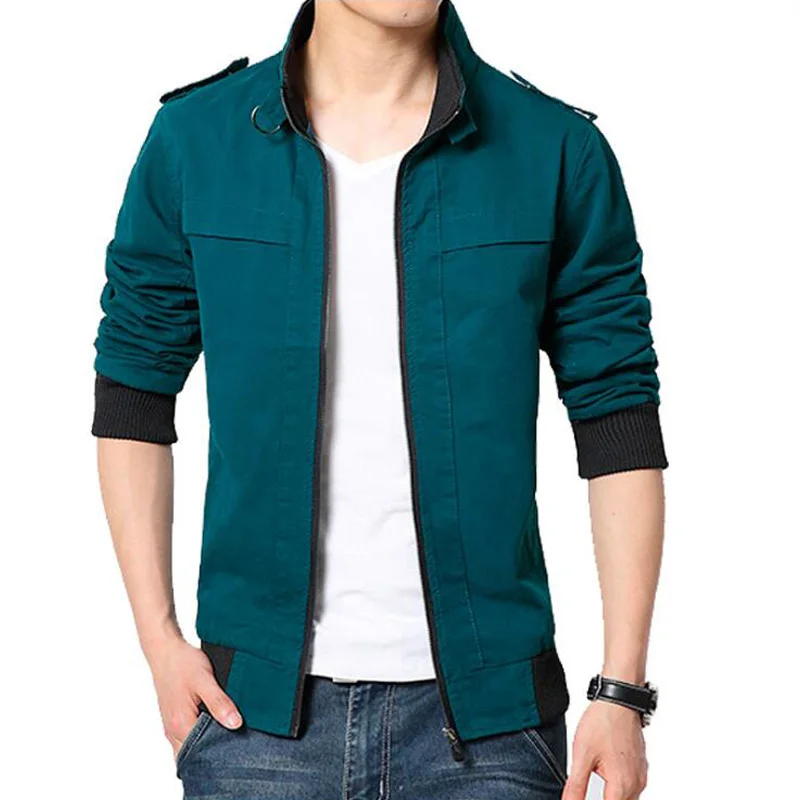 

2018 Fashion Autumn Men Jacket Stand Collar Classical Simple Coat All Match Solid Color Youth Casual Business Cotton Jacket Men