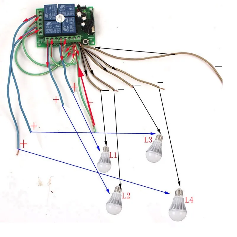 12V 4CH Channel Relay RF Wireless Remote Control-2