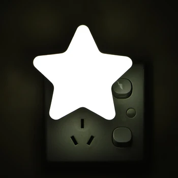 

LED Night Light Sensor Control EU/US Plug Mini Star Shape Light Bedroom Sleeping Light for Bedside Bedroom Portable Night Lamp