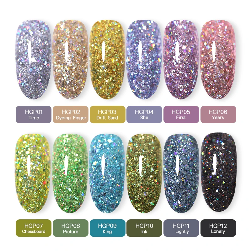 BORN PRETTY 2 IN 1 Dipping Nail Powder Holographic Extension Polymer Acrylic 10ml Dip Nail Glitter