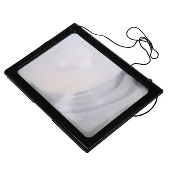 

Ultrathin A4 Full Page Large PVC Magnifier 3X Foldable Magnifying Glass Loupe Hands Free for Reading with 4 LED Lights