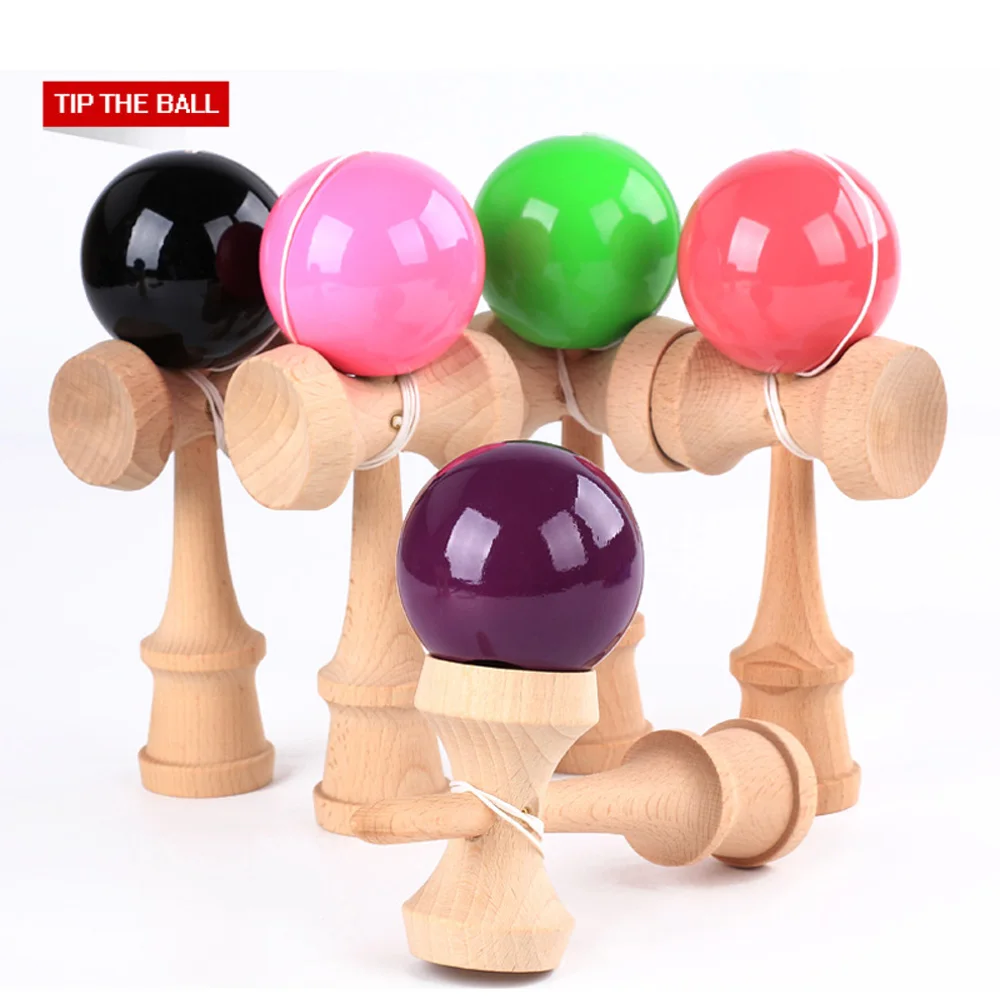 

Free Shipping Wooden Toys Outdoor Sports Toy Ball Kendama Ball PU Paint 18.5cm Strings Professional Adult Toys Leisure Sports