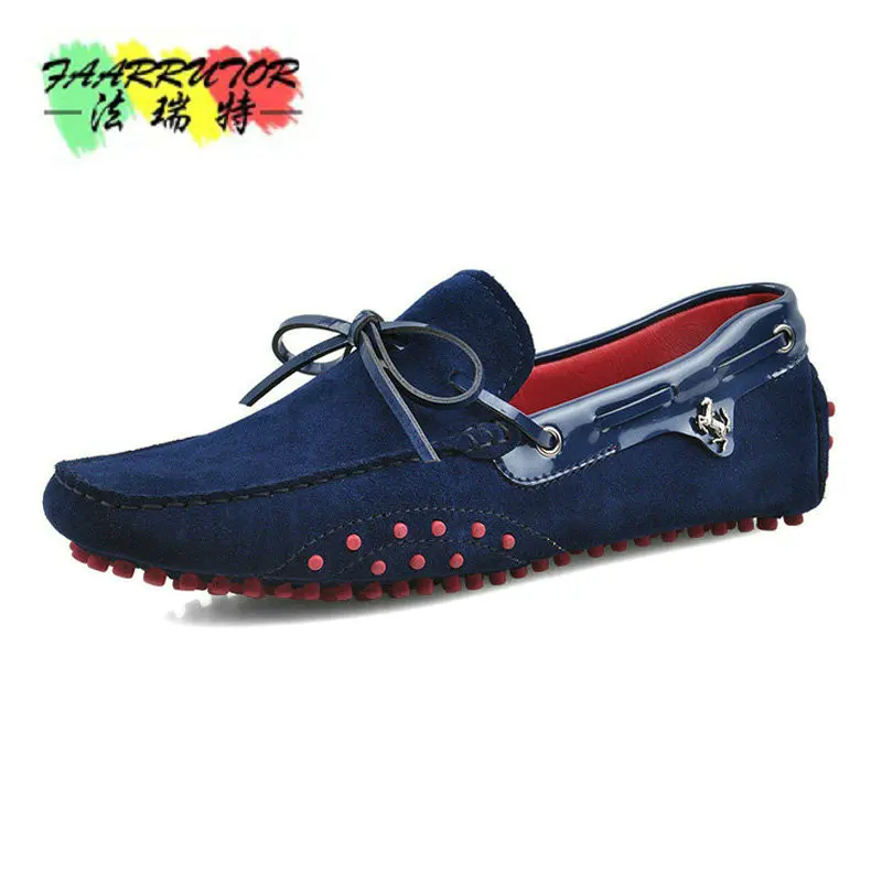 

Brand Summer Casual Men Suede Leather Slip-on Loafer Driving Shoe Fahion Boat Shoe Handmade Men Velvet Moccasin Dress Shoes