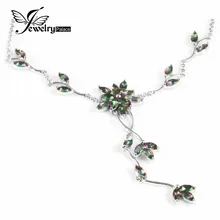 5.2ct Místico Del Arco Iris Topacio Marquesa Cut Collar Colgante Conjunto Sólido Puro Regalo Genuino 925 Plata Esterlina Del Encanto de La Vendimia Para Las Mujeres