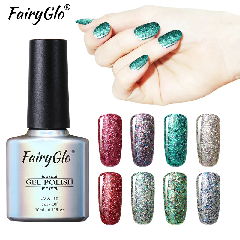 FairyGlo 10 мл замачиваемый УФ-лак для ногтей звездный блеск штамповочная Краска Лак для ногтей блестящая краска Гель-лак Гибридный лак Гель-лак