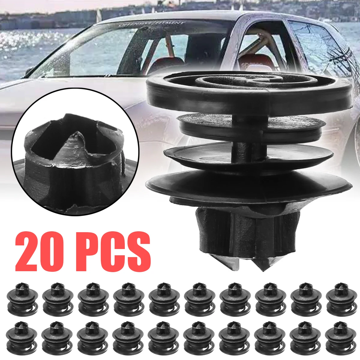 For V-W G-OLF MK4 P-ASSAT B-ORA 20pcs Universal Replacement Auto Clip Plastic Interior Door Card Trim Panel Clips Mayitr