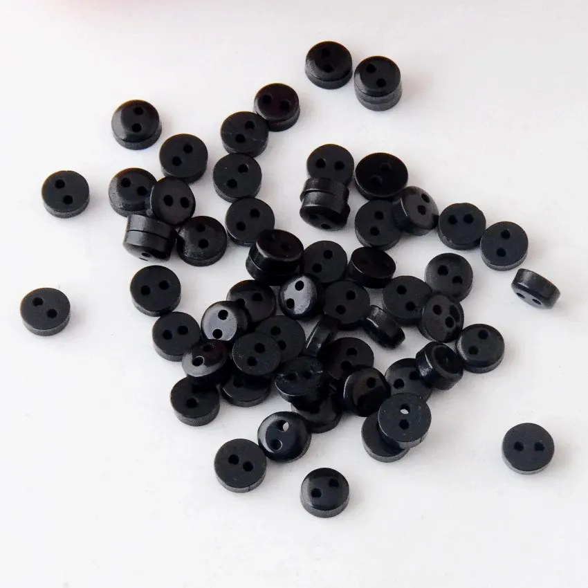 

Free shipping -100Pcs Round Black Resin Sewing DIY Handmade Shirt Buttons 2 Holes Pattern Scrapbooking 6mm J2792-100