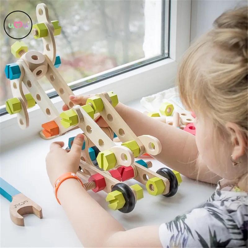 

[Umu] Wooden Fittings Combination High Quality Toys For Children Educational Brinquedos Brain Game Safety Gift Toy For Children