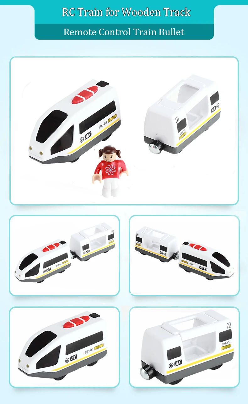 RC Electric Magnetic Train With Carriage Sound and Light Express Truck FIT Wooden Track Children Electric Toy Kids Toys