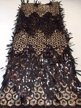 

In 2019, NEW high quality large 3D sequined lace fabric of lacy fabric with colorful Latin clothing net YYZ08932