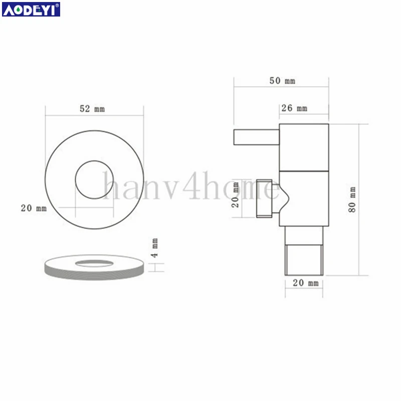 2 шт. 1/2 "Мужской x 1/2" Мужской латунь ванная комната Угловой запорный клапан Chrome медный кран Туалет бассейна Прачечная